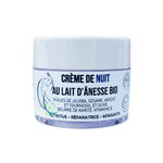 Crème nuit bio au lait d’ânesse – hydrate, régénère et apaise