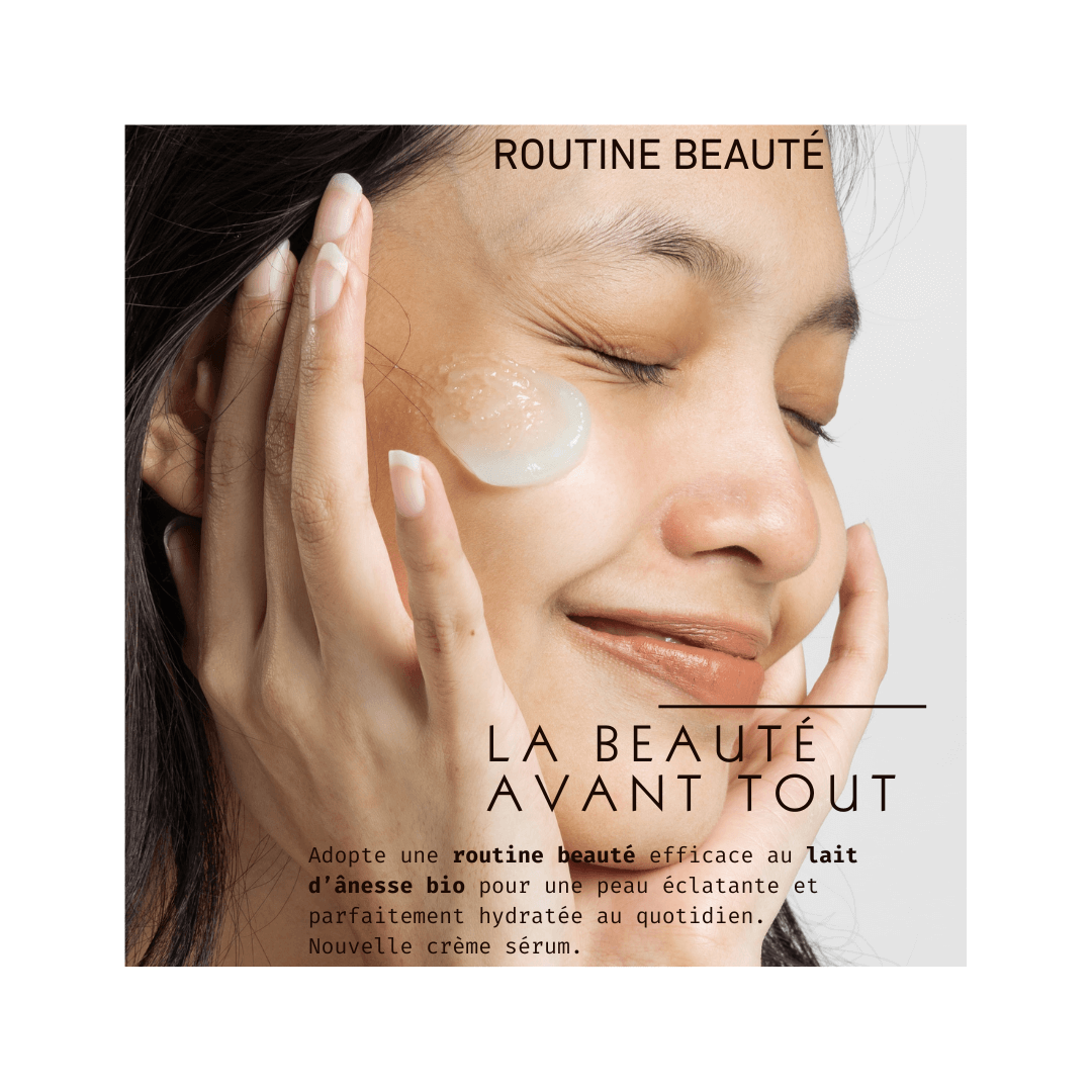 Adopte une routine beauté efficace au lait d'ânesse bio pour une peau éclatante et parfaitement hydratée au quotidien. 