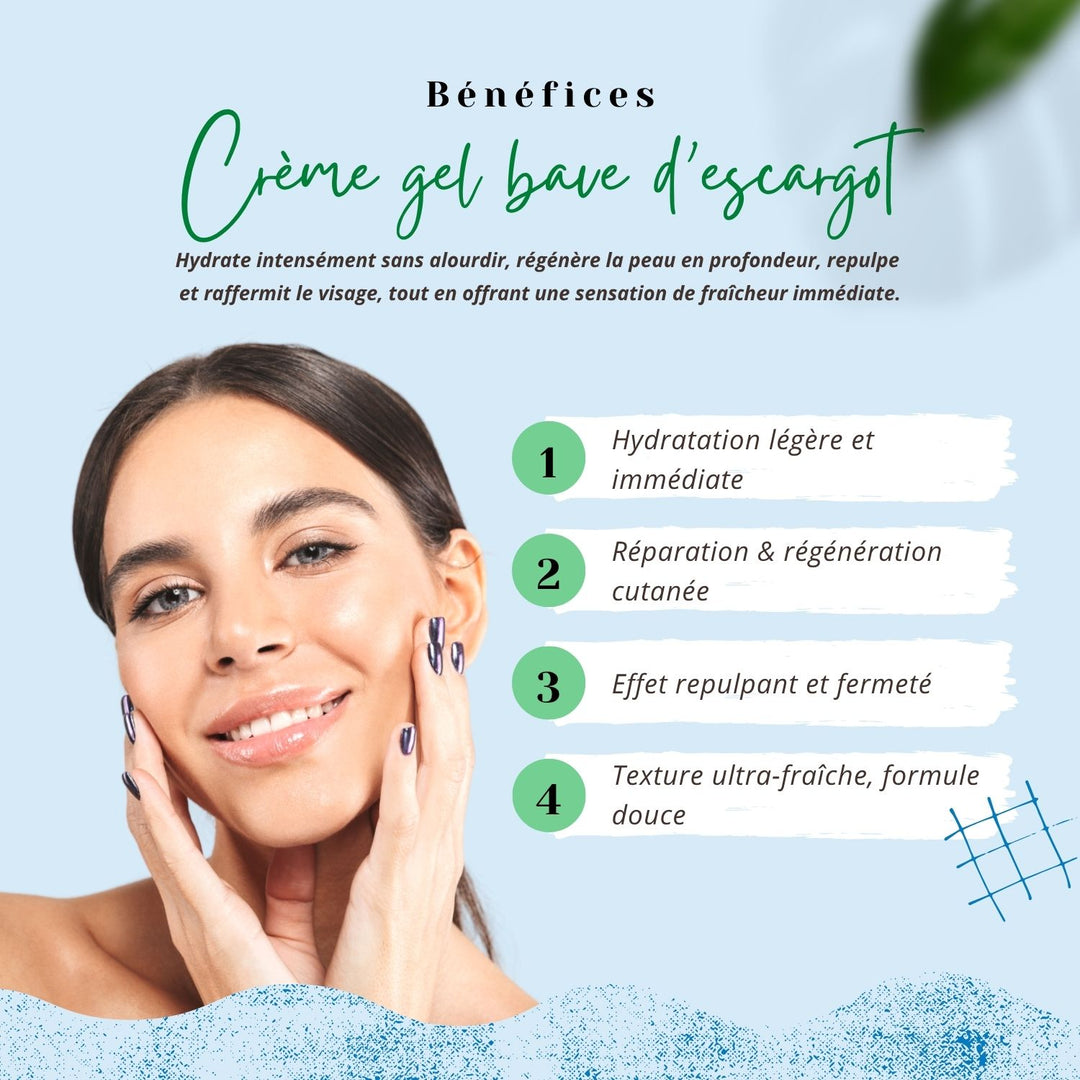 Crème-Gel Régénérante à la Bave d’Escargot – Texture Fraîche et Légère