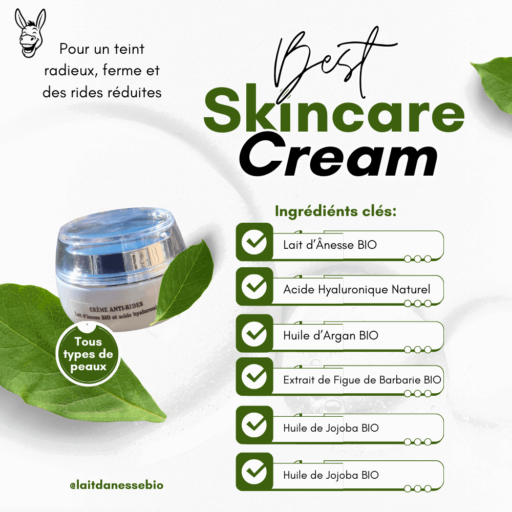 Crème Anti-Rides Bio au Lait d'Ânesse Bio