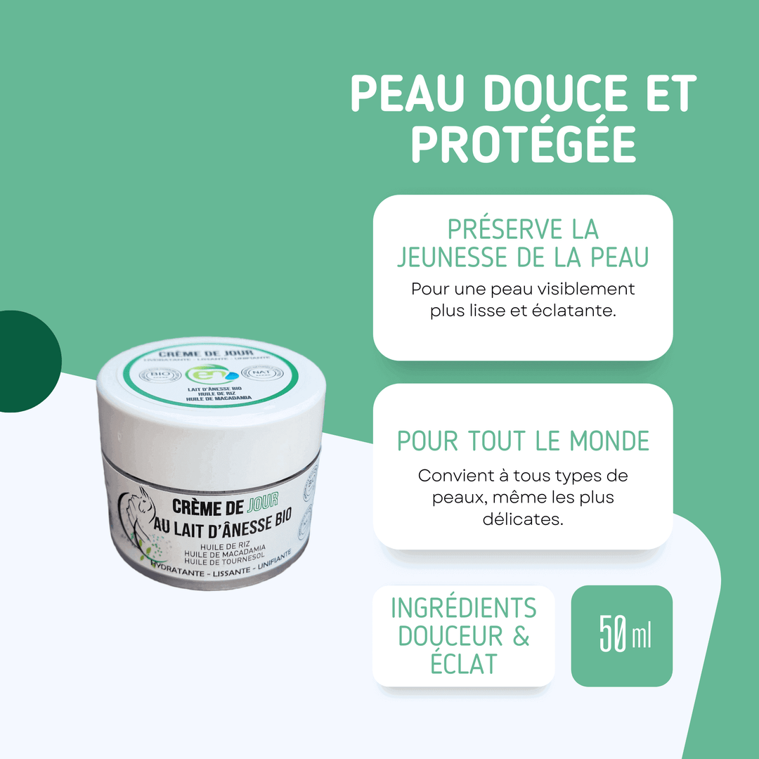 Crème de Jour au lait d’anesse bio - Secret de Beauté au Lait d’Ânesse Bio