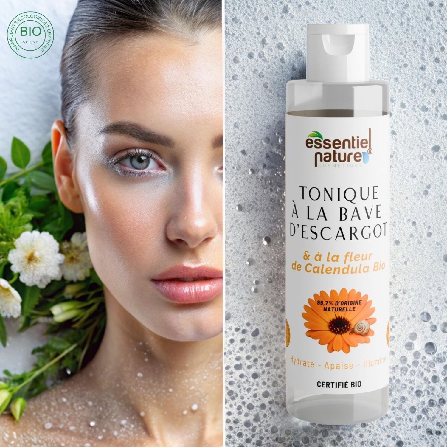 Tonique Visage à la Bave d’Escargot & Fleur de Calendula Bio