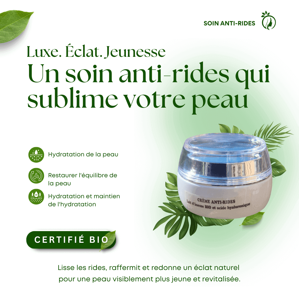 Crème Anti-Rides Bio au Lait d'Ânesse Bio